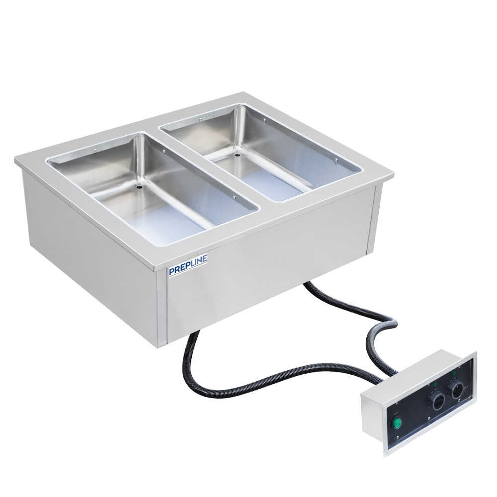 Prepline HFW2 Stainless Steel Two Pan Insulated Drop-In Hot Food Well