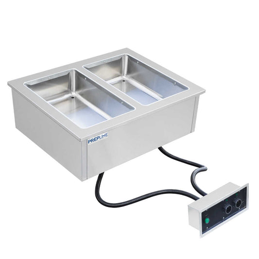 Prepline HFW2 Stainless Steel Two Pan Insulated Drop-In Hot Food Well