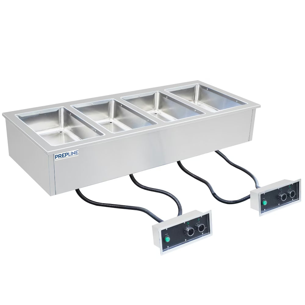 Prepline HFW4 — Stainless Steel Four Pan Insulated Drop-In Hot Food Well, 208/240V
