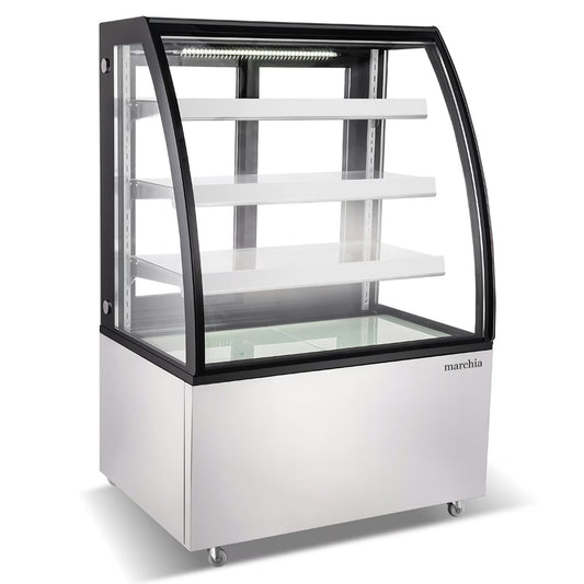 Marchia MBT36 — 36" Curved Glass Refrigerated Bakery Display Case