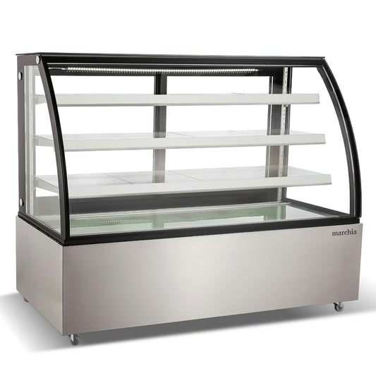 Marchia MBT72 — 72" Curved Glass Refrigerated Bakery Display Case