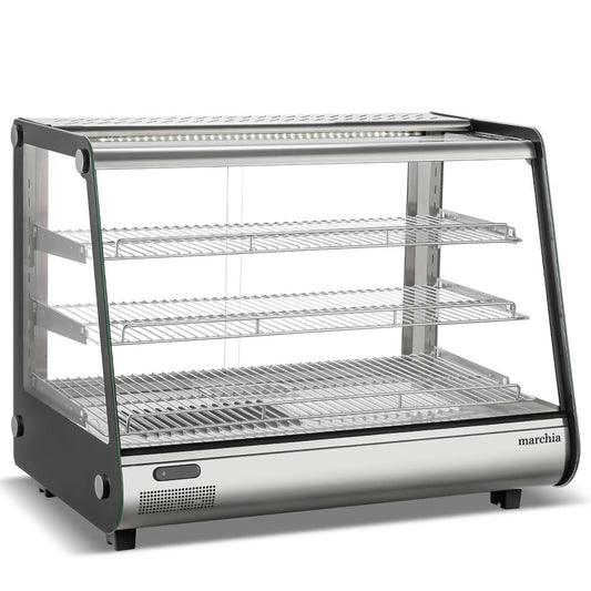 Marchia MHC161 — 34" Heated Slanted Glass Countertop Display Case