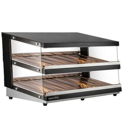 Marchia MHW138 — 50" Full-Service Slanted Countertop Heated Display Merchandiser, 2 Shelf