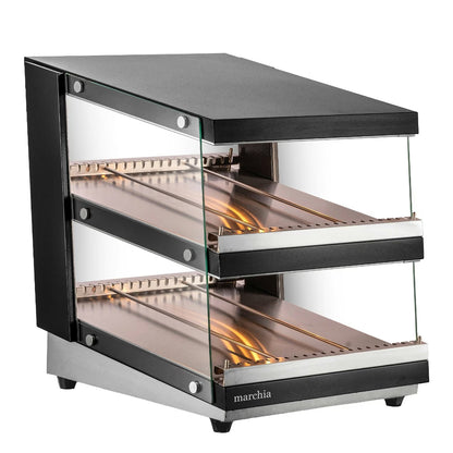 Marchia MHW65 — 24" Full-Service Slanted Countertop Heated Display Merchandiser, 2 Shelf