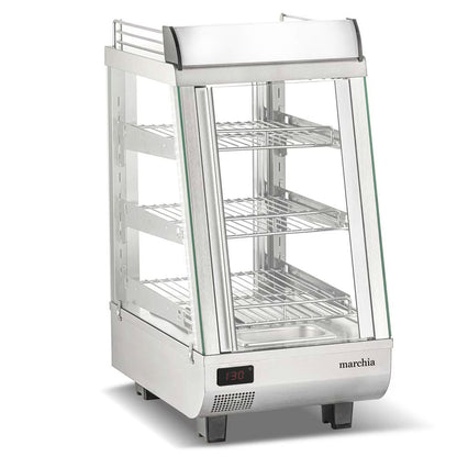 Marchia SHCC76 — 14" Stainless Steel Heated Countertop Display, Front and Rear Access Doors