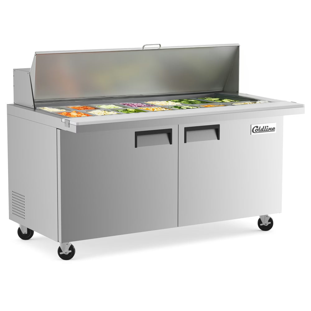 Coldline SMP60 — 60" Mega Top Refrigerated Sandwich Prep Table, 24 Pans