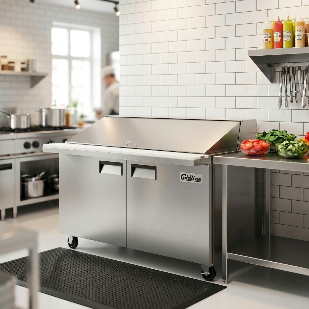 Coldline SMP60 — 60" Mega Top Refrigerated Sandwich Prep Table, 24 Pans