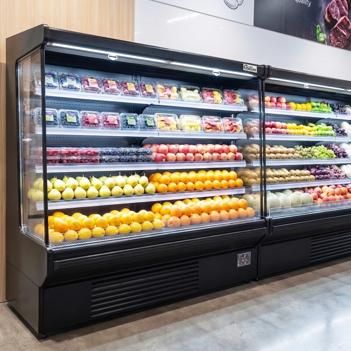 Coldline SOC-76-B — 76" Black Refrigerated Air Curtain Merchandiser, 220V