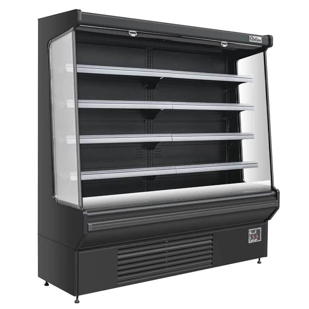 Coldline SOC-76-B — 76" Black Refrigerated Air Curtain Merchandiser, 220V