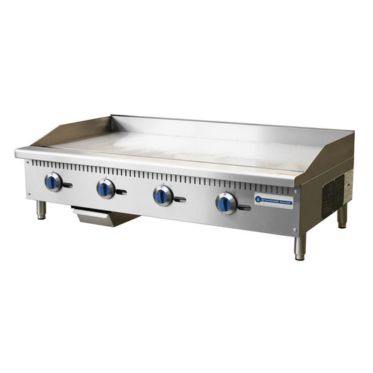 SR-G48-M 48" Commercial Countertop 4 Burner Gas Griddle with Manual Control