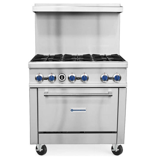 SR-R36-LP 36" Liquid Propane Commercial Range with 6 Burners, 1 Oven