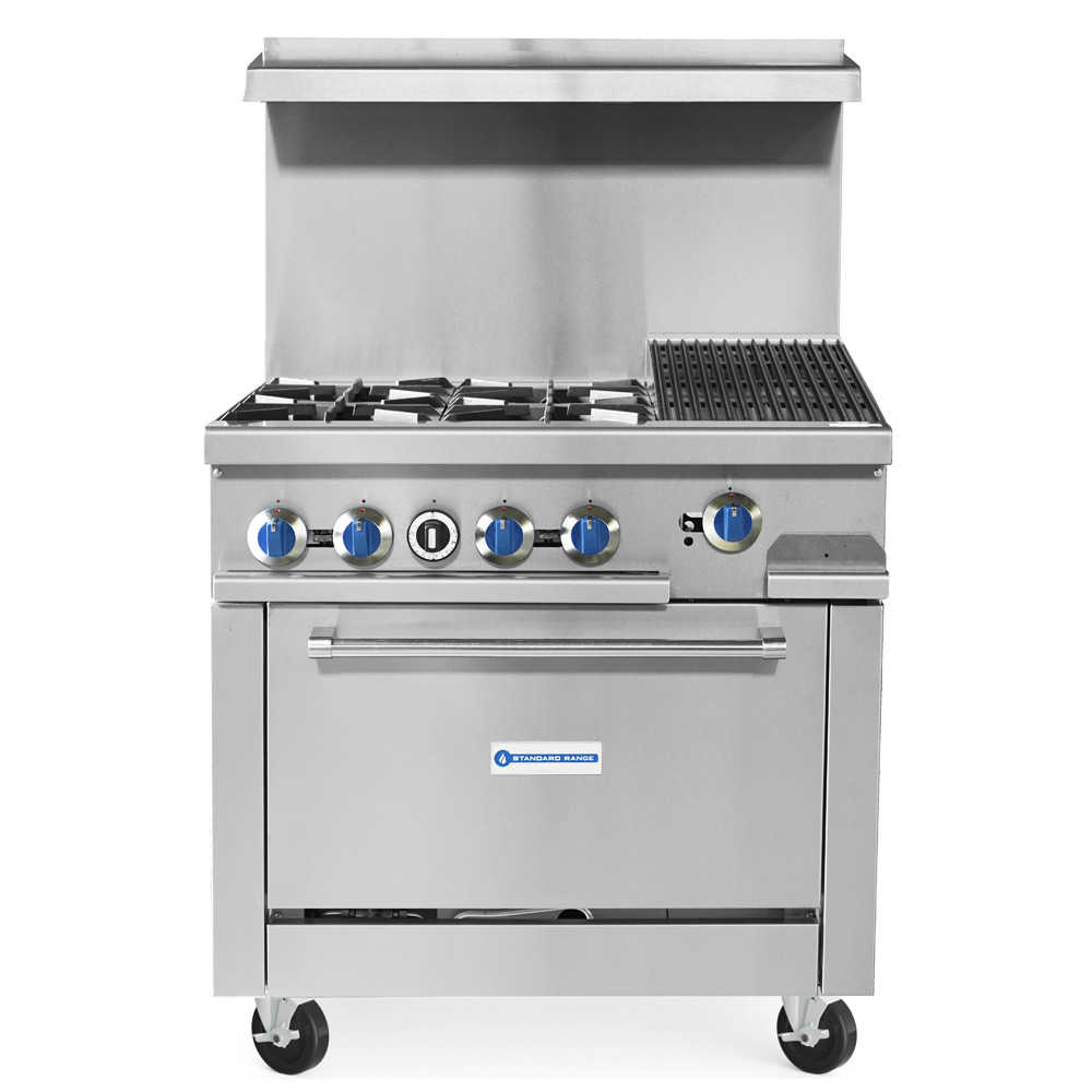 SR-R36-12CB-LP 36" Range with 12" Char-Broiler