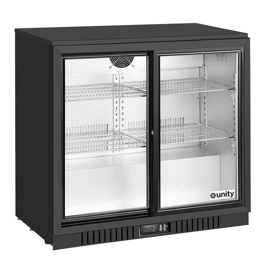 Unity U-BB2 — 36" Two-Door Sliding Glass Back Bar Cooler
